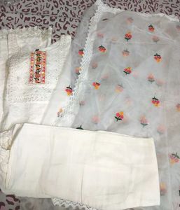 White Chickenkari 3 Piece Suit