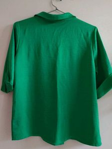 Green V-Neck Blouse/Shirt