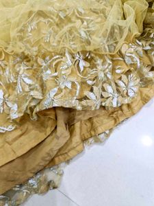 Golden Heavy Work Gown For Women.