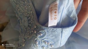 Baby Blue Frozen Elsa Frock Gown For Princess