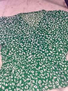 Floral Print Green Top