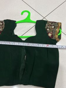 Green Saree with Embellished Blouse