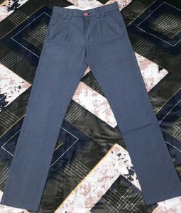 Cantabil Men Blue Self DesignPure Cotton Original
