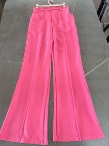 Pink Stretchable Highwaist Korean Trousers