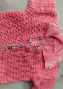 Cute Pink Knit Baby Cardigan
