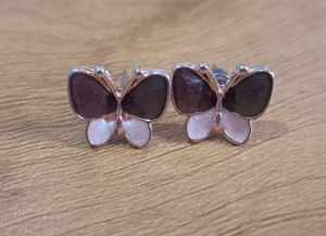 Rose Gold Butterfly Stud Earrings