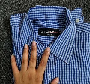 Blue Gingham Dress Shirt - PASSWORD