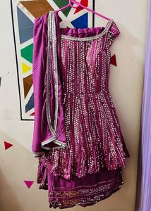 Peplum Top With Lehanga &amp; Dupatta