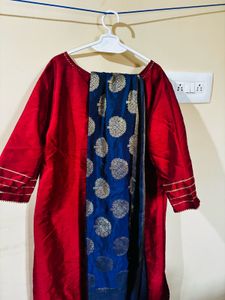 Plus size Maroon Kurta Set &amp; Dupatta - 5XL