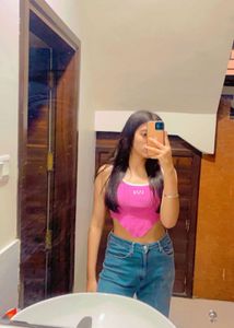 Hot Pink Triangle Crop Top