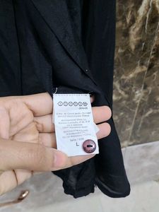 Exported Black cotton+silk fabric shirt