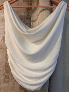 Uptownie White Off Shoulder Tank Top, Bust-34