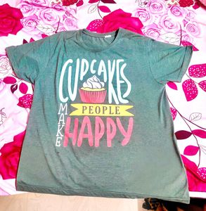 Cute Graphic T-Shirt - Cupcakes Make People Happy