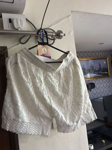 Lace White Shorts