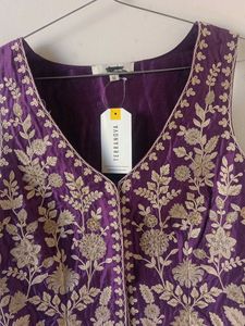 Embroidered Purple Waistcoat