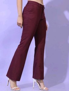 Burgundy Bootcut  Pants