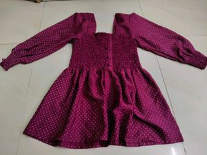 Burgundy Polka Dot Top
