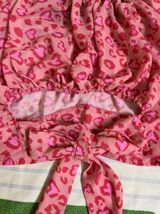 Pink Leopard Print Crop Top