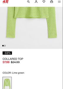 H&amp;M light green beach full sleeve top