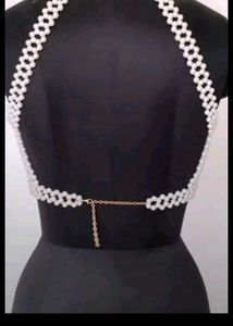 Handmade Pearl Body Chain / Harness Top है