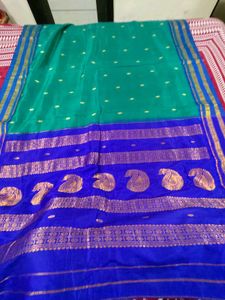 Elegant Green & Blue Saree