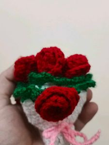 Handmade 2in1 Crochet Rose Bouquet Coaster