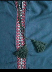 Navy Blue Top With Embroidery