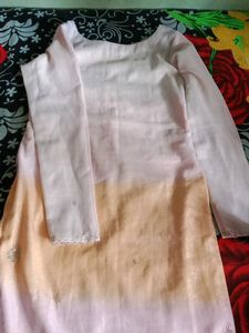 Light Pink&amp; Orenge Kurta Set