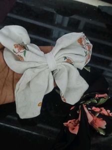 Handmade Fabric Hair Bows (Set of 4)