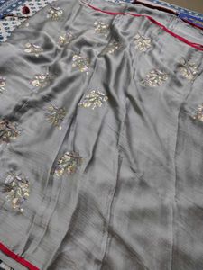 Grey Work Saree