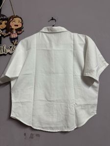 White Short Sleeve Shirt Button Down