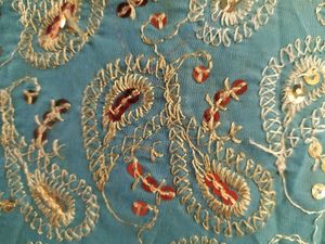 Embroidered Turquoise Fabric