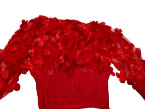 Beautiful Red Party Wear Crop Top