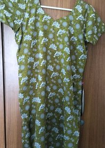 Green Floral Kurta