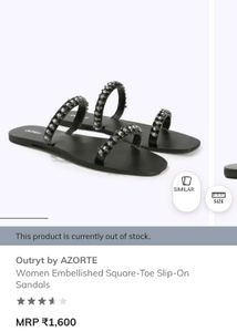 Embellished Black Flats