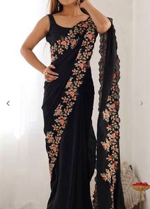 Sarees Black Floral Saree