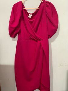 Chic Pink Wrap Dress