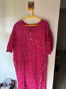 Pink Printed Kurta
