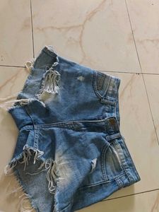 Distressed Denim Shorts