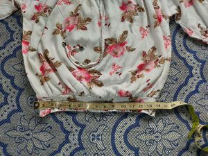 White Pink Floral Top