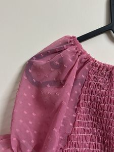 Pink Ruffle Sleeve Top