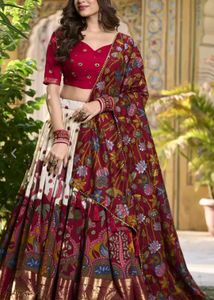 Printed Kalamkari Ready To Wear Lehanga