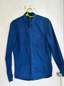 Louis Phillipe Stylish Blue Patterned Shirt