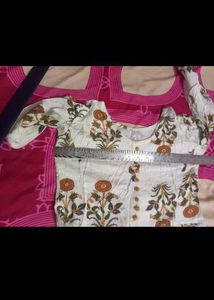 White Flower Printed Kurti..