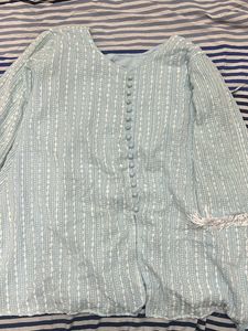 Modern Blue Ethnic Short Kurti