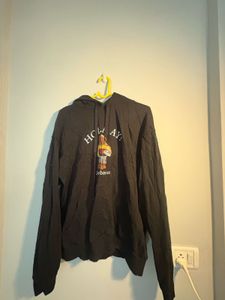 Black Graphic Print Hoodie