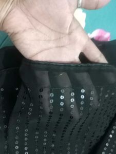 Elegant Black Sequence Saree