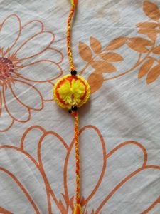 Handmade Rakhi - Yellow &amp; Orange
