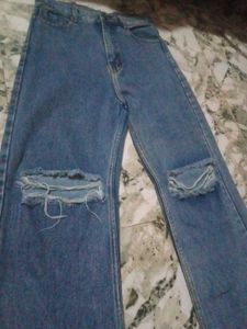 Ripped Wide Leg Jeans