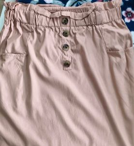 Girls Pink Button-Front Skirt